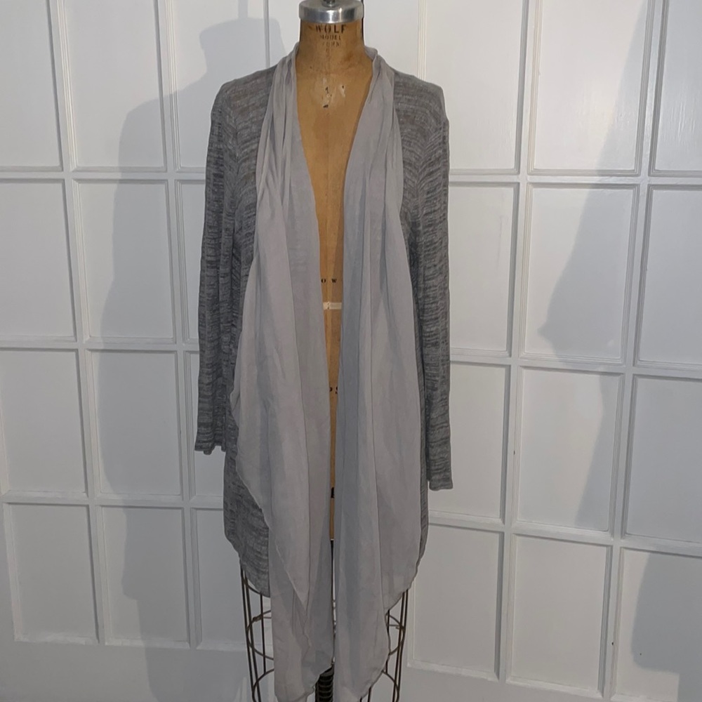 EUC Anthropologie Grey Slub Knit Open Cardigan XL